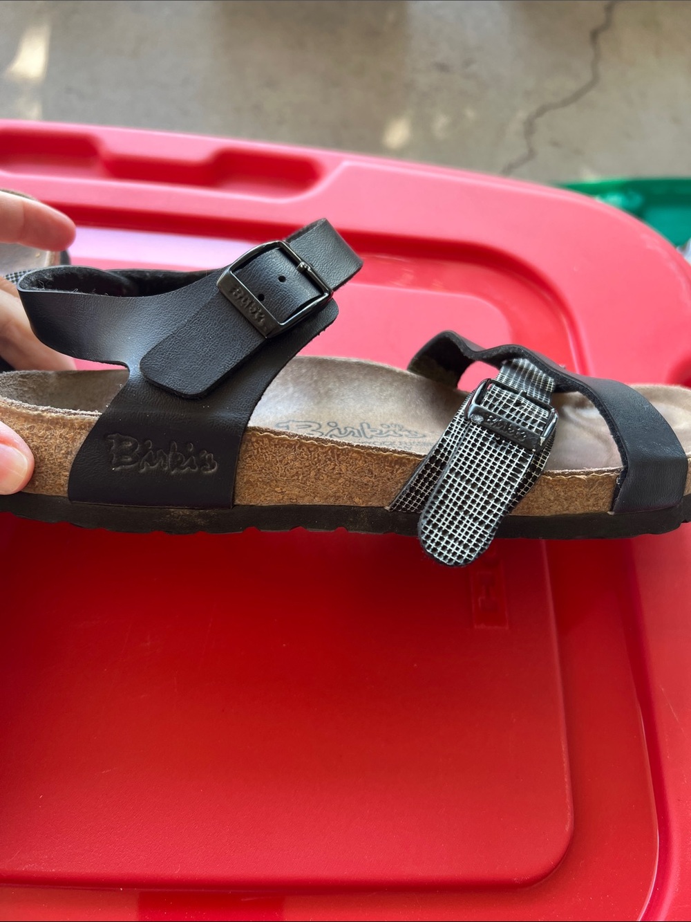 Black womens birkis sandals 38 or 7 - Picture 2 of 8